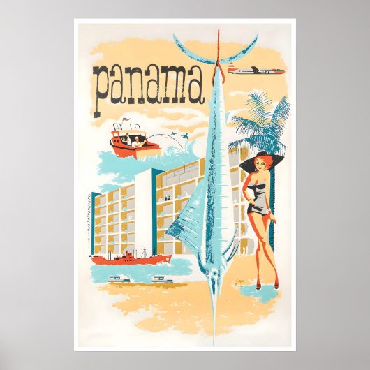 Panama Reisposter Marlijn Vissen Kunst Centraal Poster (Voorkant)