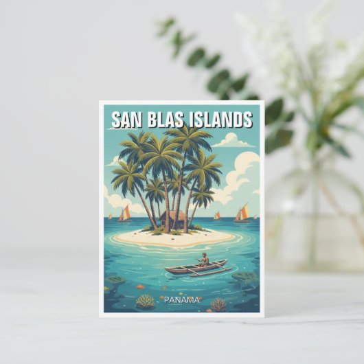 Panama San Blas eilanden reizen Briefkaart (Staand voorkant)