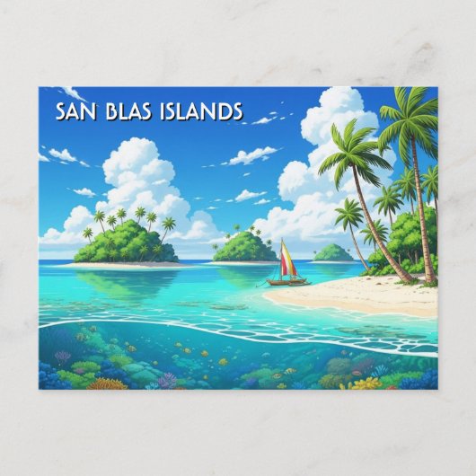 Panama San Blas Islands Travel  Briefkaart (Voorkant)