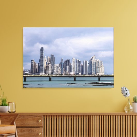 Panama Skyline Canvas Afdruk (Insitu (Woonkamer))