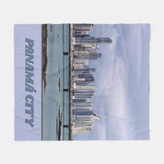 Panama Skyline Fleece Deken (Voorkant (Horizontaal))
