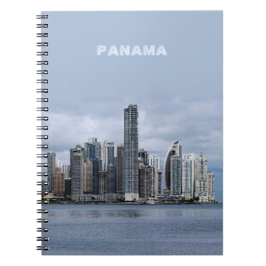 Panama Skyline (tekst aanpasbaar) Notitieboek (Voorkant)