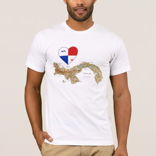 Panama-spandoek hart- en kaart T-shirt (Voorkant)