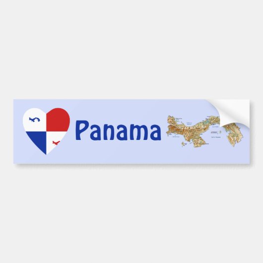 Panama-spandoek Hart + kaart bumpersticker (Voorkant)