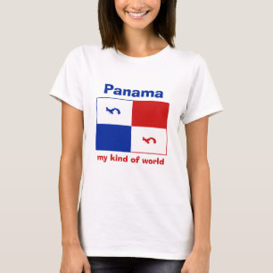 Panama-spandoek + kaart + tekst T-shirt