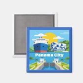 Panama-Stad Panama Magneet (Voorkant / Achterkant)