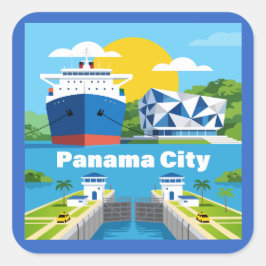 Panama-Stad Panama Vierkante Sticker