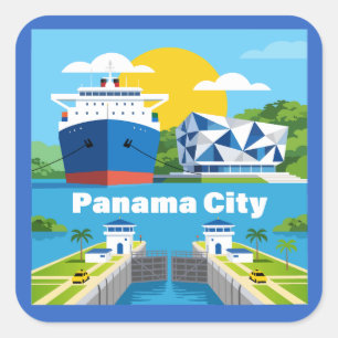 Panama-Stad Panama Vierkante Sticker