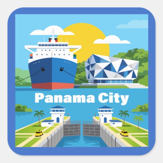 Panama-Stad Panama Vierkante Sticker (Voorkant)
