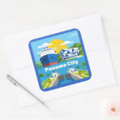 Panama-Stad Panama Vierkante Sticker (Envelop)