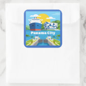 Panama-Stad Panama Vierkante Sticker (Tas)