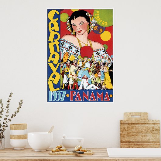 Panama Travel Poster of Carnaval 1937 (Keuken)