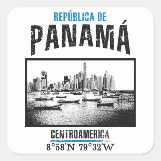 Panama Vierkante Sticker (Voorkant)