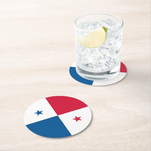 Panama vlag ronde kartonnen onderzetter (Insitu)