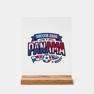 Panama Voetbal 2026 Voetbal Vet Land Typografie Acryl Bord