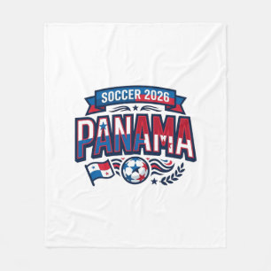 Panama Voetbal 2026 Voetbal Vet Land Typografie  Fleece Deken