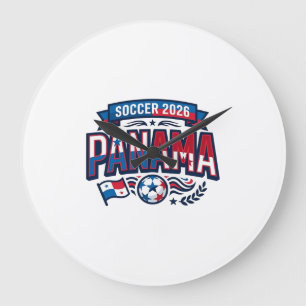 Panama Voetbal 2026 Voetbal Vet Land Typografie  Grote Klok
