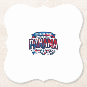 Panama Voetbal 2026 Voetbal Vet Land Typografie  Kartonnen Onderzetters