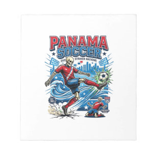 Panama Voetbal Skelet Aanvaller Landen Poster Stij Notitieblok