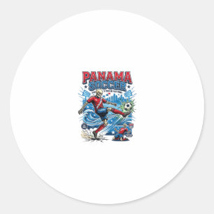 Panama Voetbal Skelet Aanvaller Landen Poster Stij Ronde Sticker