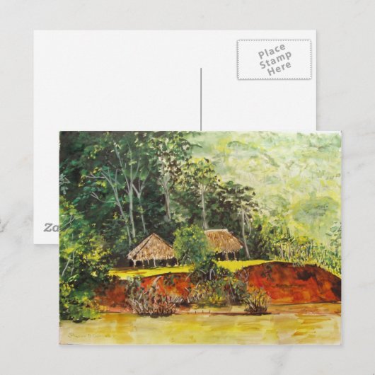 Panama-Waterverf Briefkaart (Voorkant / Achterkant)