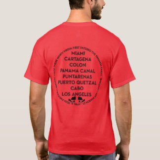 Panamakanaal Eerste keer zwarte achterkant T-shirt