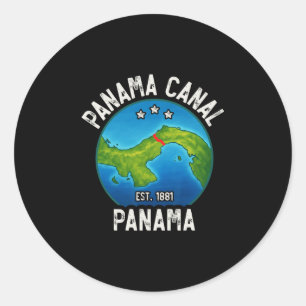 Panamakanaal Geschat 1881 Ronde Sticker