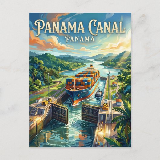 Panamakanaal Panama Briefkaart (Voorkant)