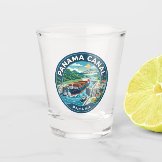 Panamakanaal Panama Shot Glas (Voorkant)