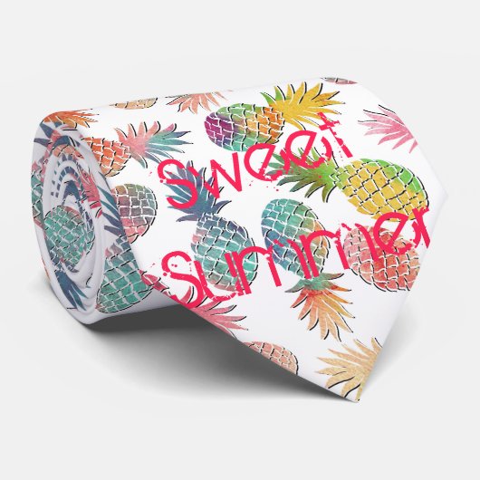 Panananas waterverf Panas Patroon Stropdas (Opgerold)