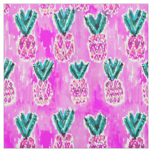 Pananappelpatroon roze Waterverf Stof