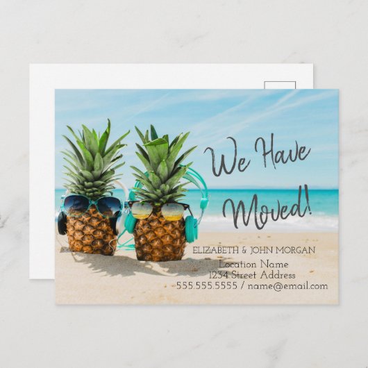 Pananas Beach Moving Aankondigingskaart (Voorkant / Achterkant)