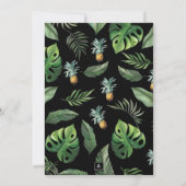 Pananas Delight Tropical Foliage Wedding Kaart (Achterkant)