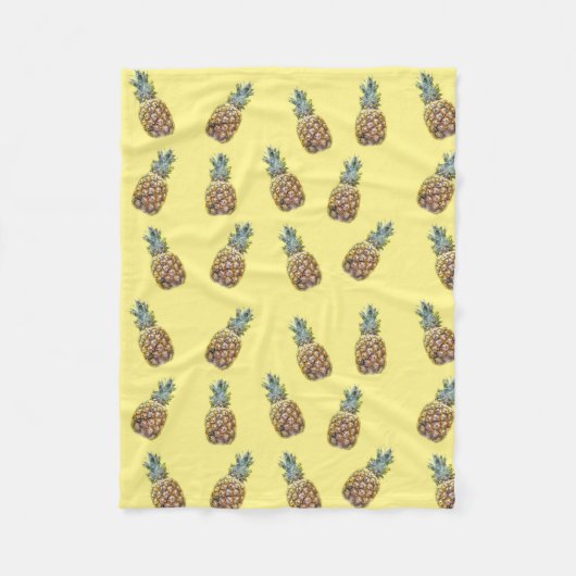 Pananas Fruitpatroon Fleece Deken (Voorkant)
