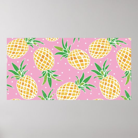 Pananas, liefst roze stipjes poster (Voorkant)
