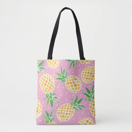 Pananas, liefst roze stipjes tote bag (Voorkant)