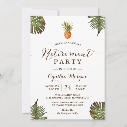 Pananas Summer Retirement Party Kaart (Voorkant)