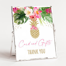 Pananas Tropical Floral Birthday Gifts Sign. Poster