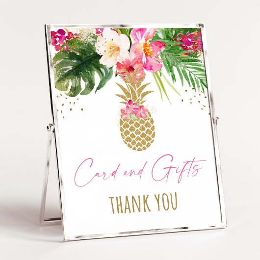 Pananas Tropical Floral Birthday Gifts Sign. Poster