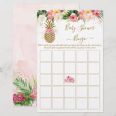 Pananas Tropisch Floral Baby shower Bingo Game (Voorkant / Achterkant)