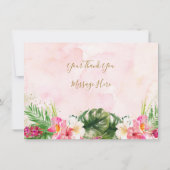 Pananas Tropisch Floral Vrijgezellenfeest Dank u w Bedankkaart (Achterkant)