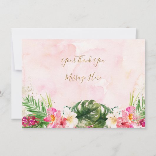 Pananas Tropisch Floral Vrijgezellenfeest Dank u w Bedankkaart (Achterkant)