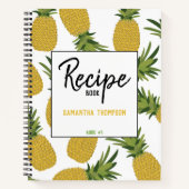 Pananas Tropisch fruitpatroon Recipe Cookbook Notitieboek (Voorkant)