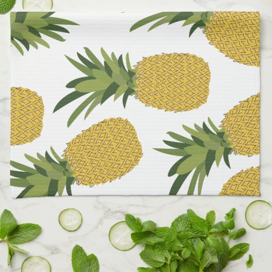 Pananas Tropisch fruitpatroon Theedoek (Gevouwen)