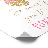 Pananas Tropische Floral Birthday Favor Sign Poster (Hoek)