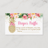 Pananas Tropische Floral Shower Diaper Raffle Informatiekaartje (Voorkant)