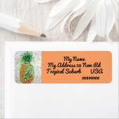 Pananas Tropische Waterverf Terugkeeradres label (Insitu)