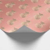 Pananas van de tropische zomertijd steekt perzikli cadeaupapier (Hoek)