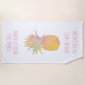 Pananas voor regenboog en gouden anananas strandlaken (Voorkant)