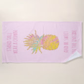 Pananas voor regenboog en gouden anananas strandlaken (Voorkant)